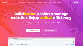 
                            7. Statamic - Make better, easier to manage websites. Enjoy simplicity ...
