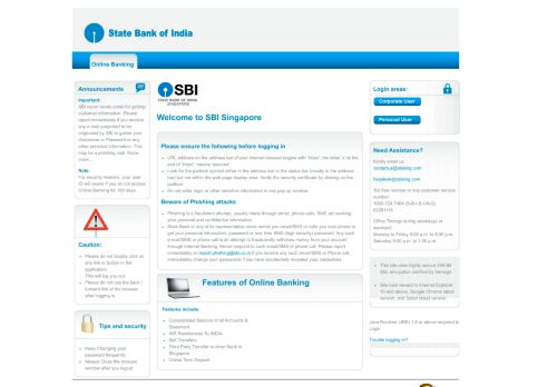 
                            9. State Bank Of India, Singapore - OnlineSBI Global