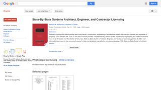 
                            8. State-By-State Guide to Architect, Engineer, and Contractor Licensing - Google बुक के परिणाम