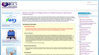 
                            8. State Level Registry for the Medi-Cal EHR Incentive Program