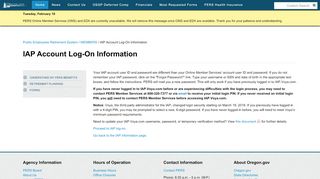 
                            11. State of Oregon: MEMBERS - IAP Account Log-On Information