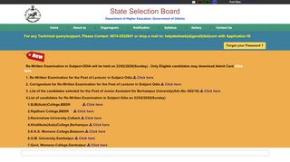 
                            5. State Selection Board, Department of Higher ... - (SSB) Odisha