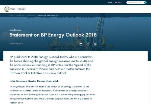 
                            11. Statement on BP Energy Outlook 2018 - Carbon Tracker ...