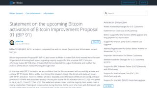 
                            10. Statement on the upcoming Bitcoin activation of Bitcoin Improvement ...