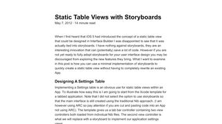 
                            6. Static Table Views with Storyboards - Use Your Loaf