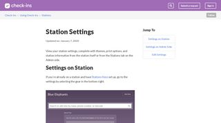 
                            2. Station Settings – Check-Ins