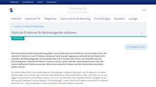 
                            1. Statische IP-Adresse für Netzwerkgeräte aktivieren | Swisscom ...