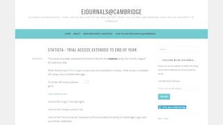 
                            8. Statista : Trial access extended to end of year – ejournals@cambridge