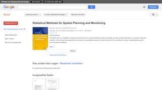 
                            12. Statistical Methods for Spatial Planning and Monitoring