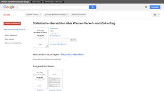 
                            11. Statistische übersichten über Waaren-Verkehr und Zoll-ertrag - Google Books-Ergebnisseite