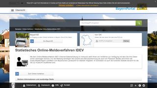 
                            5. Statistisches Online-Meldeverfahren IDEV - BayernPortal