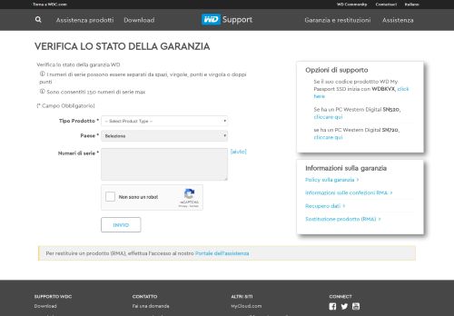 
                            2. Stato della garanzia | Assistenza WD - WD Support - Western Digital