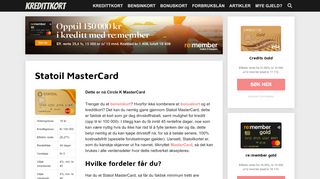 
                            7. Statoil MasterCard - Kredittkrt.no