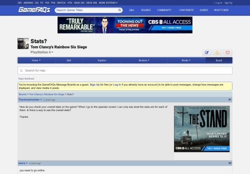 
                            11. Stats? - Tom Clancy's Rainbow Six Siege Message Board ...