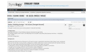 
                            3. Status: Flashing Orange – No access [merged thread] - Synology Forum