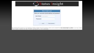 
                            1. Status Insight Log In Enter your username (email address) and ...