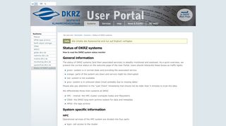 
                            10. Status of DKRZ systems — User Portal