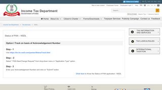 
                            7. Status of PAN – NSDL​​ - Income Tax Department