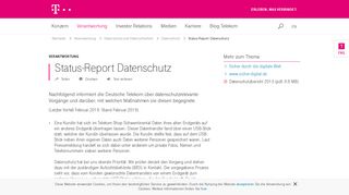 
                            6. Status-Report Datenschutz | Deutsche Telekom