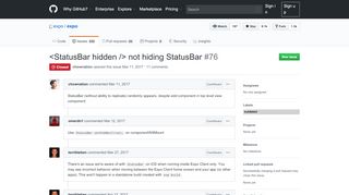 
                            4. <StatusBar hidden /> not hiding StatusBar · Issue #76 · expo/expo ...