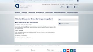 
                            3. Statusmeldung zum Online-Banking - apoBank