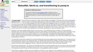 
                            6. StatusNet, Identi.ca, and transitioning to pump.io [LWN.net]