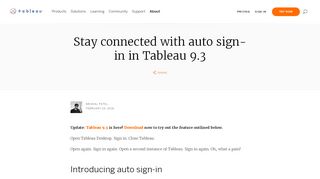 
                            9. Stay connected with auto sign-in in Tableau 9.3 | Tableau Software