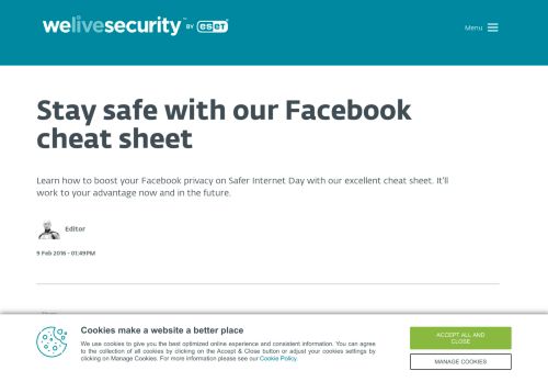 
                            8. Stay safe with our Facebook cheat sheet - WeLiveSecurity