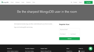 
                            7. Stay up to date: sign up for our newsletter. | MongoDB