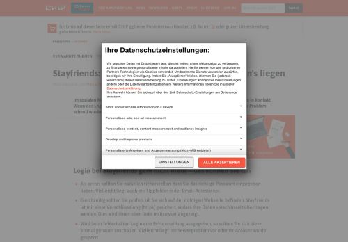 
                            1. Stayfriends: Login funktioniert nicht - daran kann's liegen - CHIP