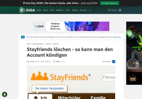 
                            6. Stayfriends löschen – so kann man den Account kündigen – GIGA