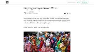 
                            7. Staying anonymous on Wire – Wire – Medium