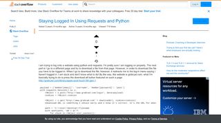 
                            12. Staying Logged In Using Requests and Python - Stack Overflow