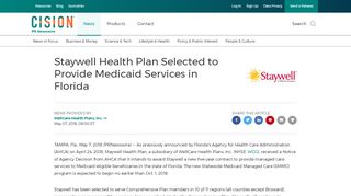 
                            11. Staywell Health Plan Selected to Provide Medicaid Services in Florida