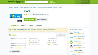
                            5. Stayz Reviews - ProductReview.com.au