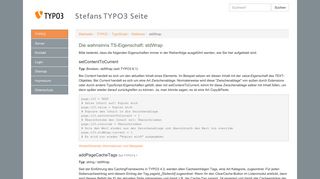 
                            8. stdWrap mit ihren Funktionen und Eigenschaften - Stefans TYPO3 Seite