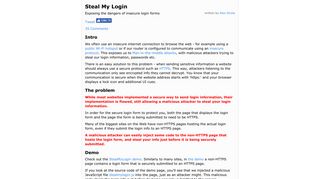 
                            8. StealMyLogin.com - exposing the dangers of insecure login forms