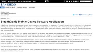 
                            9. StealthGenie Mobile Device Spyware Application — FBI