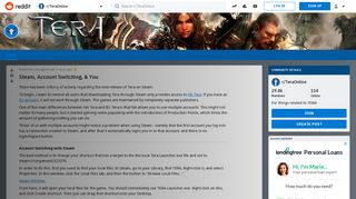 
                            9. Steam, Account Switching, & You : TeraOnline - Reddit