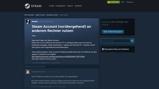 
                            1. Steam Account (vorübergehend) an anderem Rechner nutzen ...