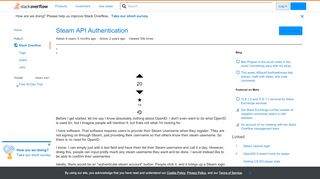 
                            7. Steam API Authentication - Stack Overflow