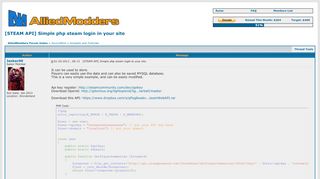 
                            12. [STEAM API] Simple php steam login in your site - AlliedModders