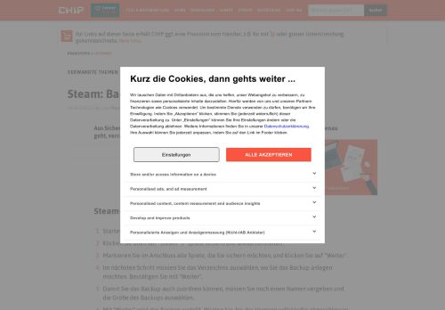 
                            11. Steam: Backup erstellen & wiederherstellen - CHIP