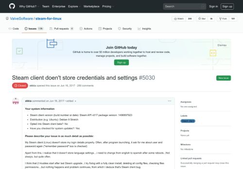 
                            12. Steam client doen't store credentials and settings · Issue #5030 ...
