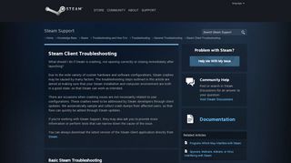 
                            6. Steam Client Troubleshooting - General ... - Steam Support