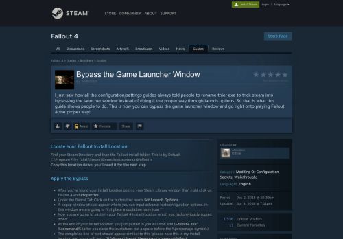 
                            6. Steam Community :: Guide :: Bypass the Game Launcher Window
