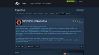 
                            3. Steam Community :: Guide :: Commands in Quake Live