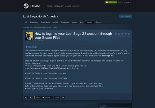 
                            12. Steam Community :: Guide :: How to login to your Lost Saga Z8 ...