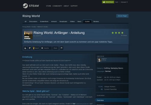 
                            9. Steam Community :: Guide :: Rising World: Anfänger - Anleitung