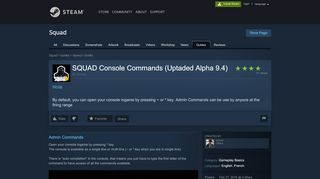 
                            3. Steam Community :: Guide :: SQUAD Console Commands (Uptaded ...